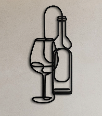 Line Art Wine Metal Table